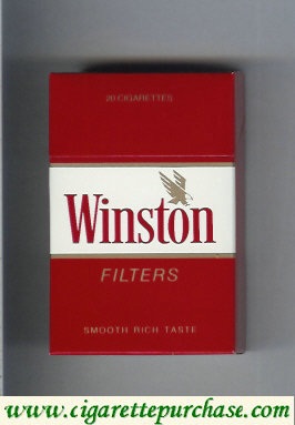 Winston with eagle from above in the right cigarettes hard box